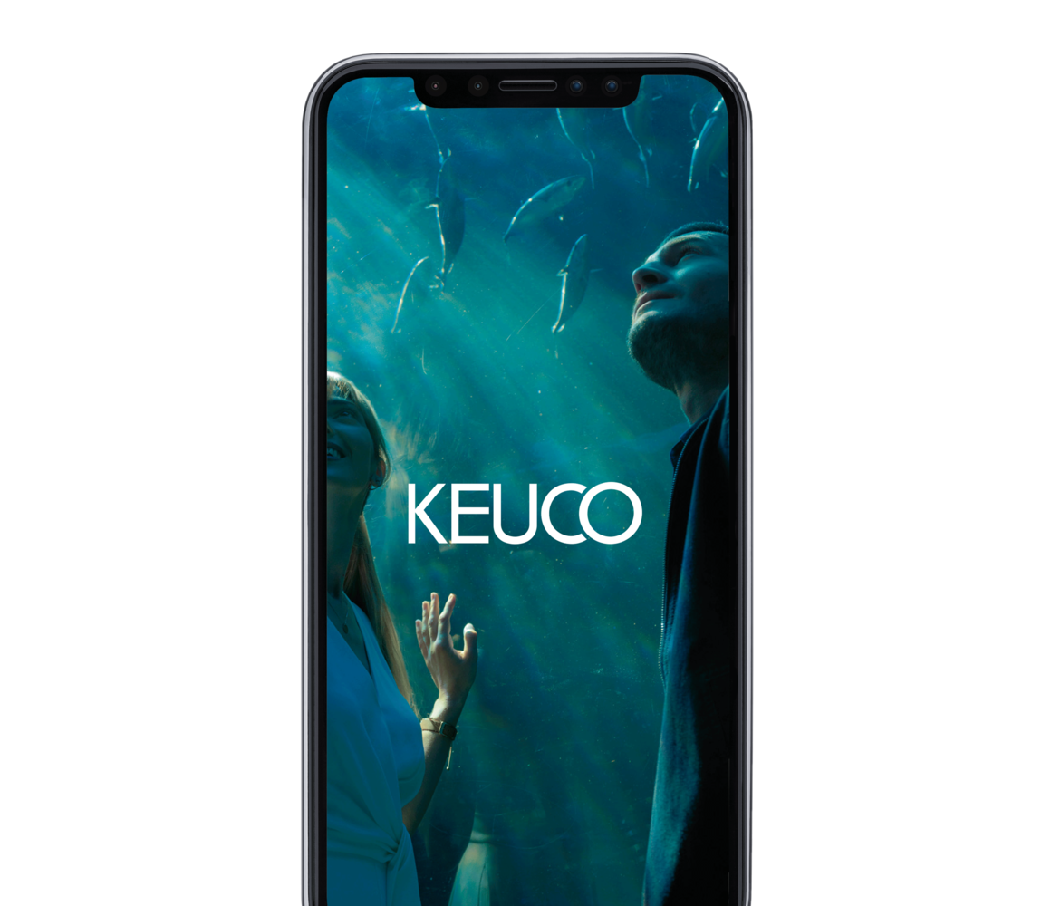 KEUCO App Startbildschirm in Smartphone