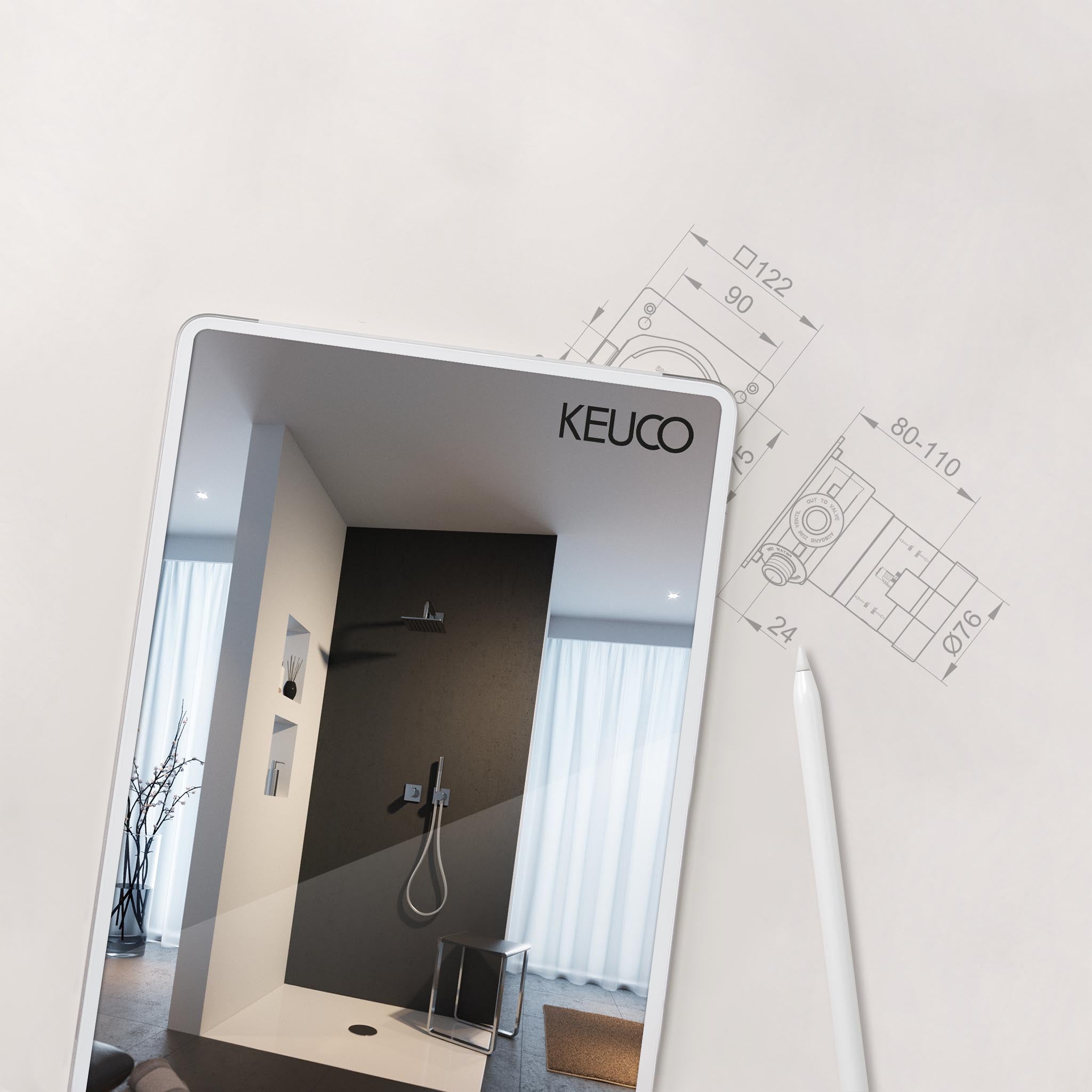 KEUCO IXMO Planer in Tablet Mockup