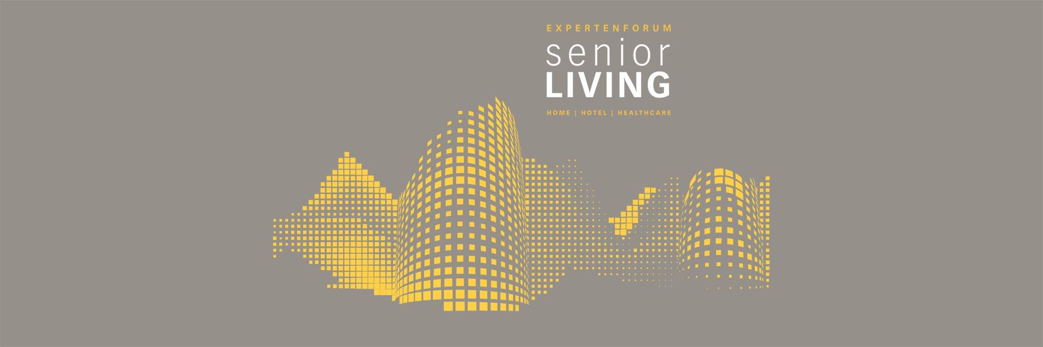 Senior Living Logo auf braunem Grund